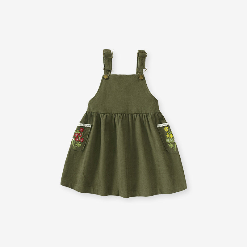 Floral Pattern Hoodie & Strap Dress Fashion Sets