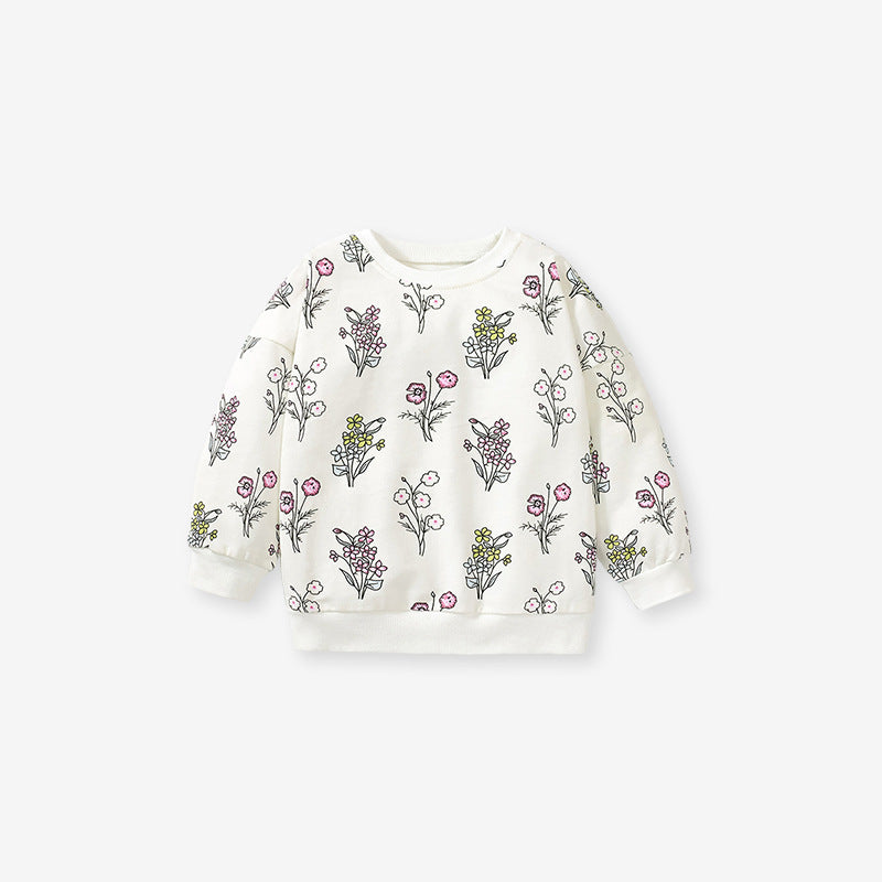 Floral Pattern Hoodie & Strap Dress Fashion Sets